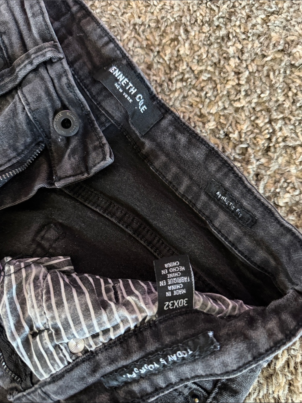 Kenneth Cole Washed Black Slim Men’s Jeans